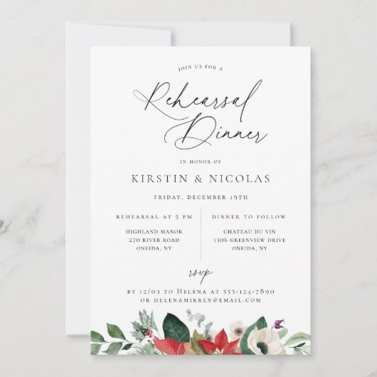 冬の植物学フローラリハーサルディナー 案内状 (正面)