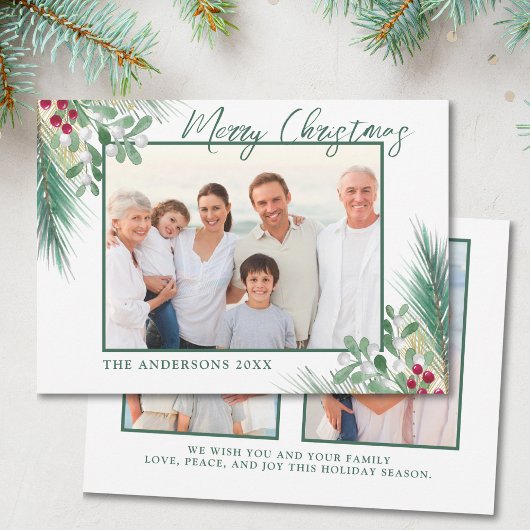 冬の植物学3枚の写真クリスマス シーズンカード