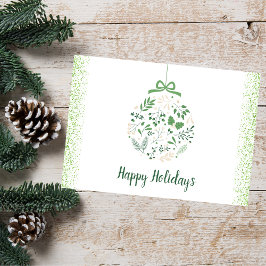 冬の植物性クリスマスグリーンホリデーカード シーズンカード