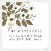 冬の植物性クリスマスグリーン スクエアシール (正面)