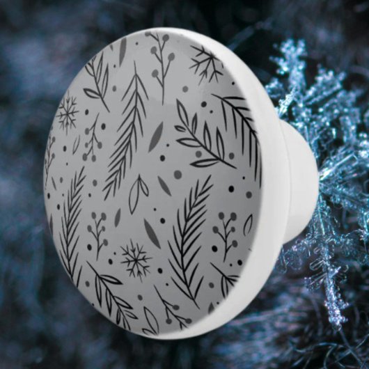 冬の植物性セラミックノブ – グレー セラミックノブ