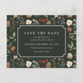 冬の植物性フェスティバルクリスマスの日付を保存 シーズンポストカード (正面)