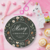 冬の植物性フェスティバルクリスマスパーソナライズされた ペーパープレート (パーティー)