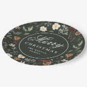 冬の植物性フェスティバルクリスマスパーソナライズされた ペーパープレート (アングル)