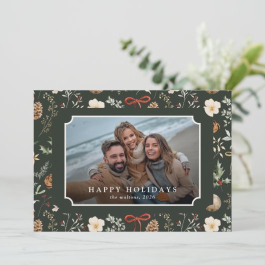 冬の植物性フェスティバルクリスマスフォト シーズンカード (スタンド正面)