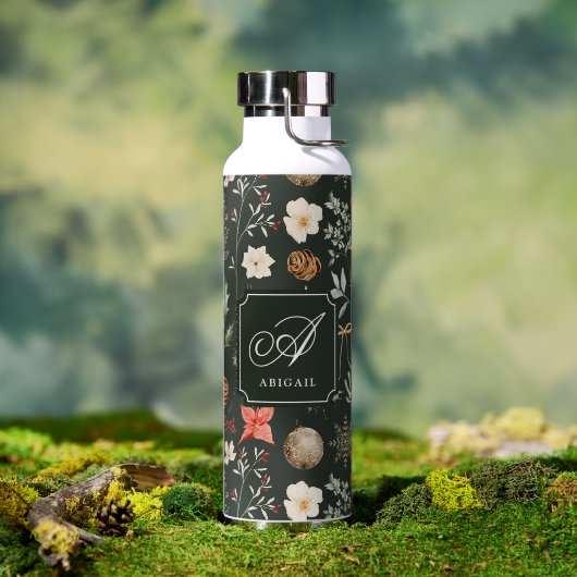 冬の植物性フェスティバルクリスマス ウォーターボトル (アウトドア (回転後))