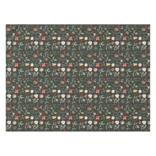 冬の植物性フェスティバルクリスマス テーブルクロス (正面(横))