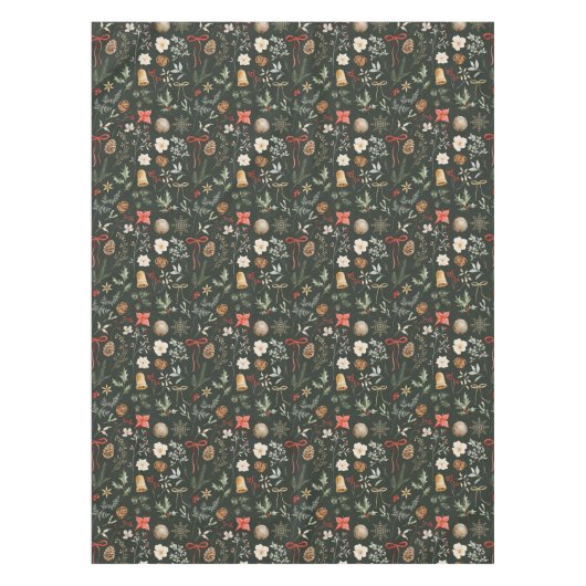 冬の植物性フェスティバルクリスマス テーブルクロス (正面)