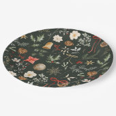 冬の植物性フェスティバルクリスマス ペーパープレート (アングル)