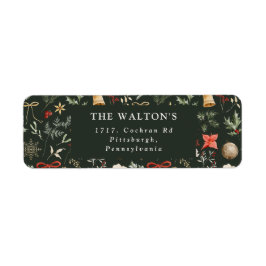 冬の植物性フェスティバル差出人住所クリスマス ラベル