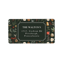 冬の植物性フェスティバル差出人住所クリスマス ラベル