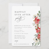 冬の植物性フローラはパーティーの後ずっと幸せに 招待状 (正面)