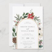 冬の植物性フローラアーチフレ結婚ーム 招待状 (正面)