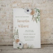 冬の植物性フローラコットンベビーシャワー 招待状