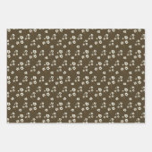 冬の植物水色赤面ピンクフローラ ラッピングペーパーシート (正面3)