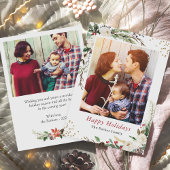 冬の植物緑のアイボリーフローラクリスマス シーズンカード