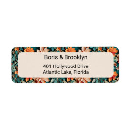 冬の植物葉 ラベル