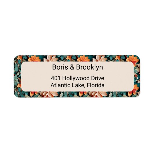 冬の植物葉 ラベル (正面)