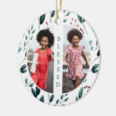 冬の植物賛美タイポグラフィ2枚 セラミックオーナメント (左)