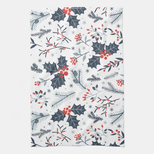 冬の植物 キッチンタオル (縦)