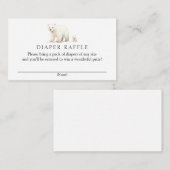 冬の極熊おむつラッフルベビーシャワー エンクロージャーカード (正面/裏面)