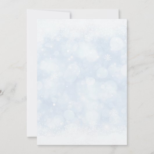 冬の極熊の寒い外の青い赤ちゃんシャワー 招待状 (裏面)