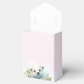 冬の極熊の寒さピンクの赤ちゃんシャワー外 フェイバーボックス (オープン)