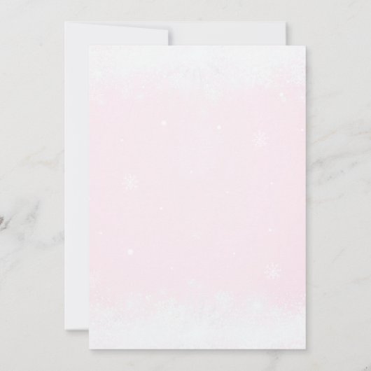 冬の極熊の寒さピンクの赤ちゃんシャワー外 招待状 (裏面)