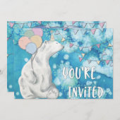 冬の極熊の誕生日パーティー 招待状 (正面/裏面)