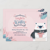 冬の極熊の誕生日パーティー 招待状 (正面/裏面)