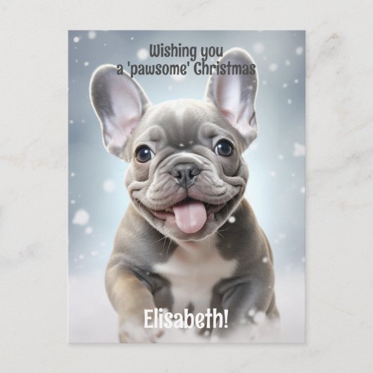 冬の楽しみの手をカスタマイズ ポストカード (正面)