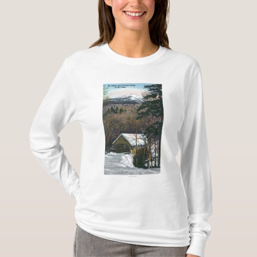 冬の樋の屋根付橋 Tシャツ (正面)