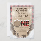 冬の樵の誕生日の招待状の森林 招待状 (正面)