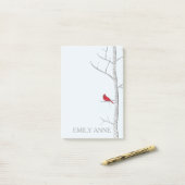 冬の樺の木の投稿に関するメモ ポストイット (デスク上)