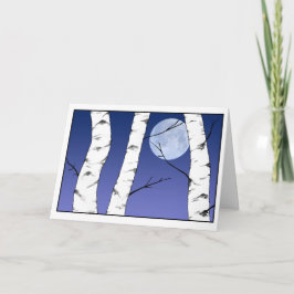 冬の樺の木の至またはユール（キリスト降誕祭）カード カード