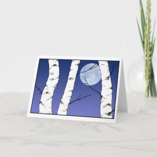 冬の樺の木の至またはユール（キリスト降誕祭）カード カード