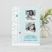 冬の樺の木クリスマスフォトホリデーカード シーズンカード (スタンド正面)