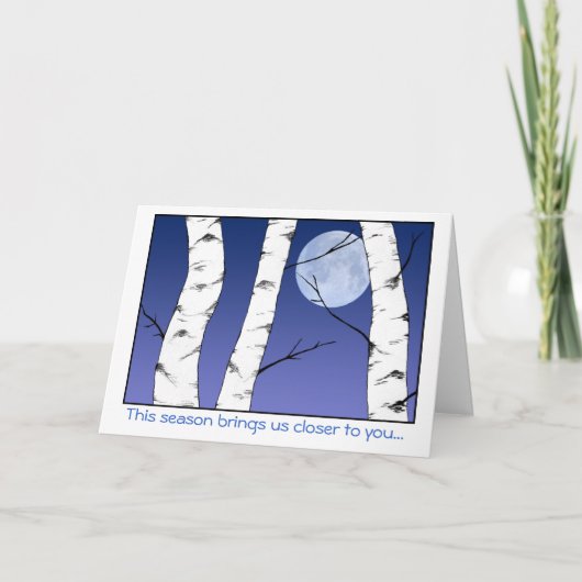 冬の樺の木クリスマス/至カード シーズンカード (正面)
