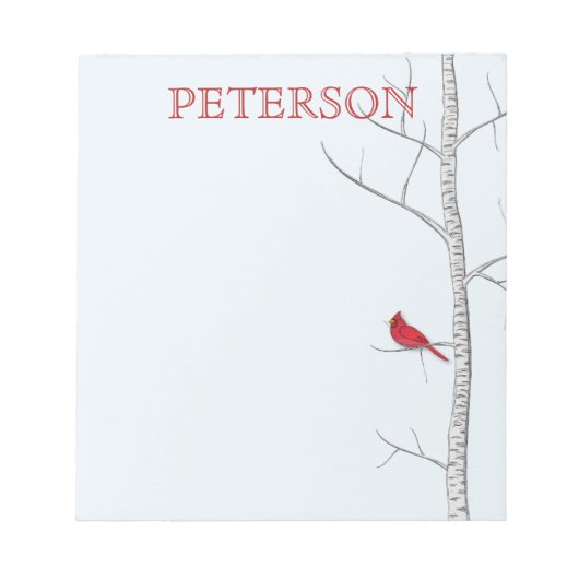 冬の樺の木ツリーノートパッド ノートパッド (正面)