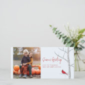 冬の樺の木ツリーフォトカード シーズンカード (スタンド正面)