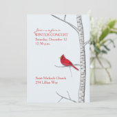 冬の樺の木ツリー招待状 招待状 (スタンド正面)