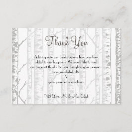 冬の樺の木木サンキューカード サンキューカード