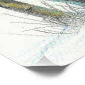 冬の樺の木色鉛筆アート ポスター (コーナー)