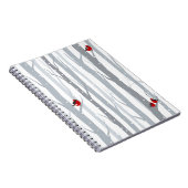 冬の樺の木：灰色の木、赤い鳥 ノートブック (右側)