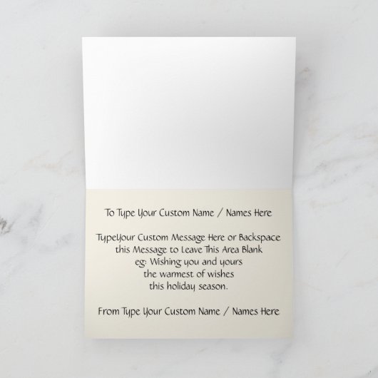 冬の橋のグリーティングカード オーダーメイドまたは無地のカード シーズンカード (内部)