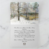 冬の橋の水の色絵画の カード (内部)