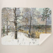 冬の橋の水の色絵画の シェルパブランケット (正面(横))