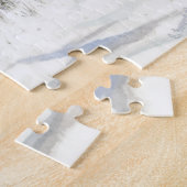 冬の橋の水の色絵画の ジグソーパズル (側面)