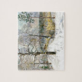 冬の橋の水の色絵画の ジグソーパズル (縦)