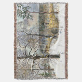 冬の橋の水の色絵画の スローブランケット (正面縦)